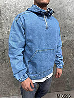 Анорак джинсовий курточка блакитний з капюшоном Туреччина