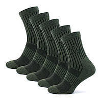 Набор Демісезонні тактичні шкарпетки ЗСУ 5 пар 41-45 Tactic Olive високі військові носки