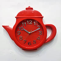 Настенные часы чайник кухня красный 31см*26см.Пр-во: Китай.