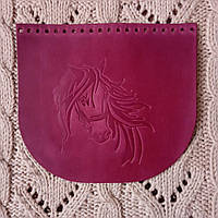 Клапан для сумки "Кiнь". Фуксія