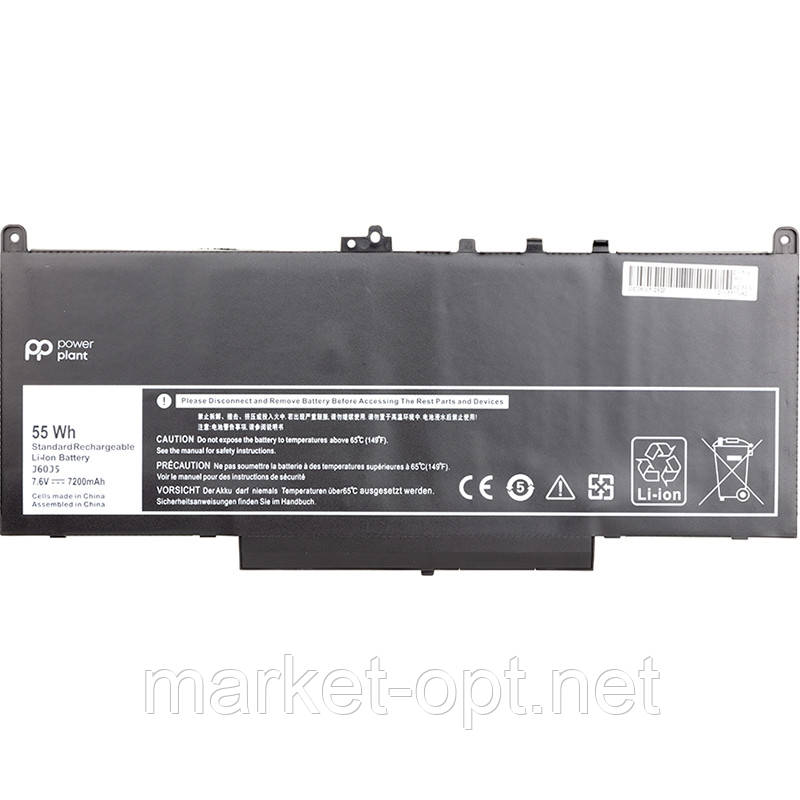 Акумулятор PowerPlant для ноутбуків DELL Latitude E7270 (J60J5) 7.6V 7200mAh, фото 1