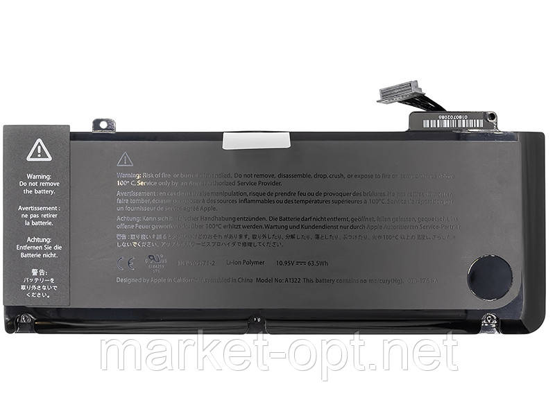 Акумулятор PowerPlant для ноутбуків APPLE MacBook Pro 13" (A1322) 10.95V 63.5Wh, фото 1