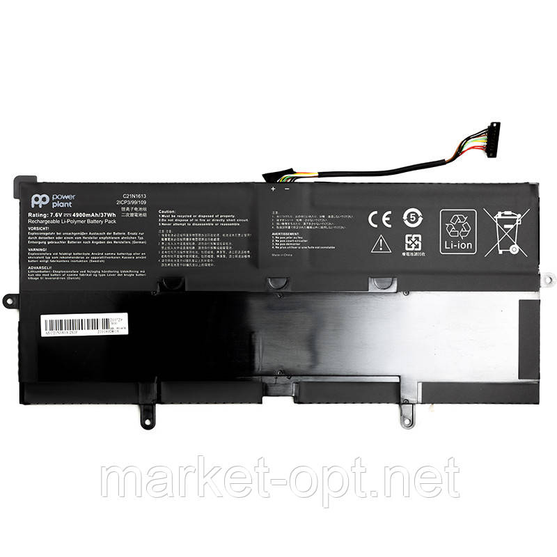 Акумулятор PowerPlant для ноутбуків ASUS Chromebook Flip C302 (C21N1613) 7.6V 4900mAh