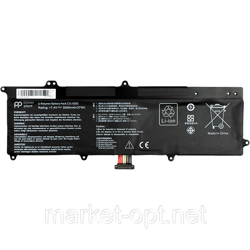 Акумулятор PowerPlant для ноутбуків Asus VivoBook S200E Series (C21-X202) 7.4V 5000mAh, фото 1