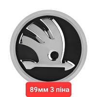 Значок Шкода Skoda 89 мм Емблема Octavia Tour, A5, Fabia, Rapid, Superb логотип шильдик Фабия Октавия значки