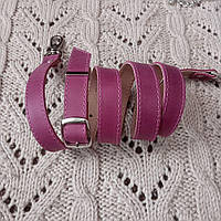 Ремінь для сумки з натуральної шкіри 130*2. Фуксія