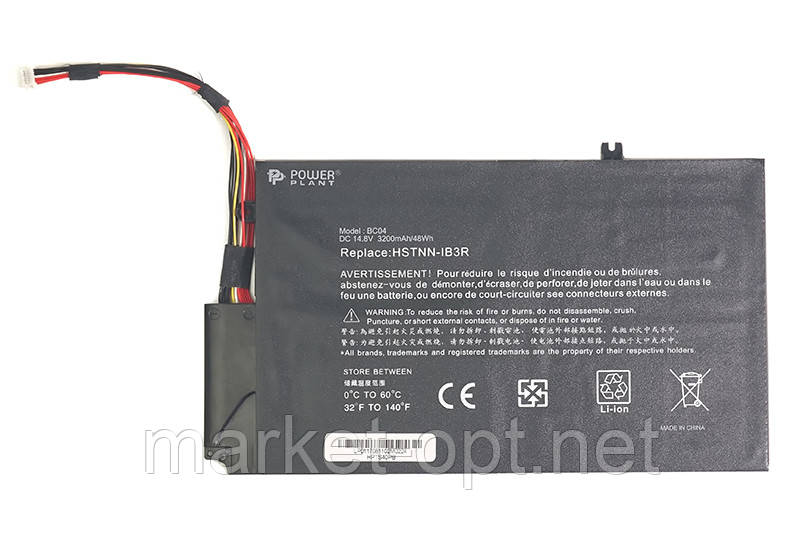 Акумулятор PowerPlant для ноутбуків HP Envy TouchSmart 4 (EL04XL, HPTS40PB) 14.8V 3200mAh