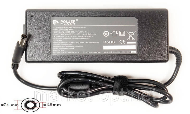 Блок живлення для ноутбуків PowerPlant DELL 220V, 19.5V 130W 6.7A (7.4*5.0), фото 1