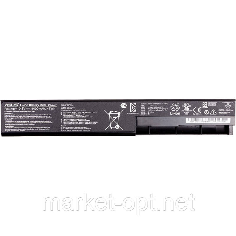 Акумулятор PowerPlant для ноутбуків ASUS X401 (A32-X401) 10.8V 4400mAh, фото 1