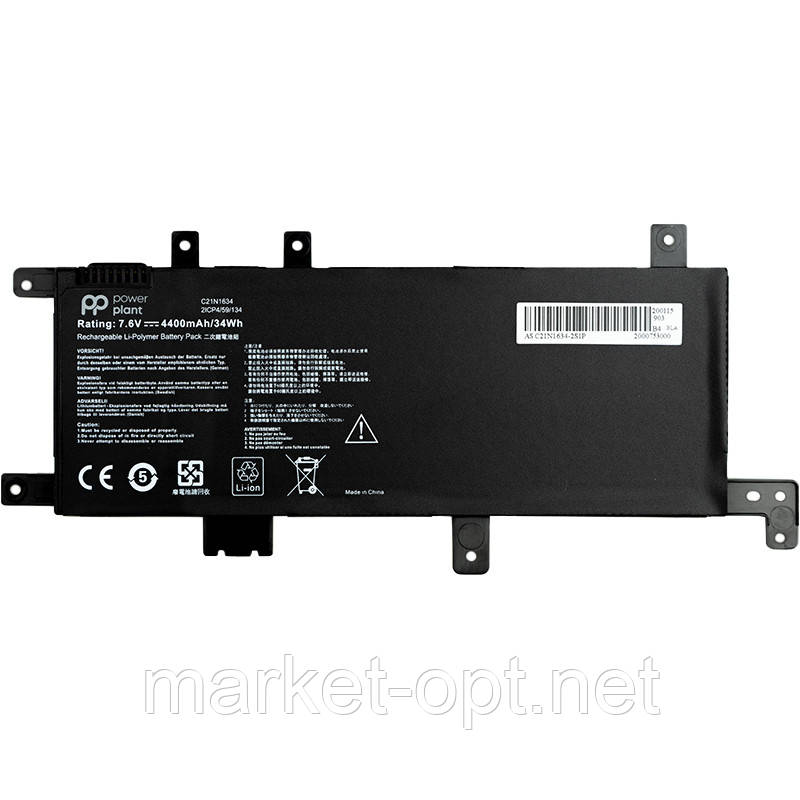 Акумулятор PowerPlant для ноутбуків ASUS VivoBook A580U (C21N1634) 7.6V 4400mAh, фото 1