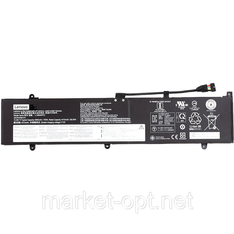 Акумулятор для ноутбуків LENOVO Yoga Slim 7 15 (L19C4PF2) 15.36V 4560mAh (original), фото 1