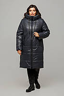 Прямое женское пальто на зиму в большом размере
