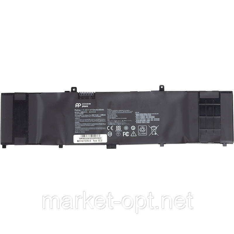 Акумулятор PowerPlant для ноутбуків ASUS Zenbook UX410UA (B31N1535) 11.4V 4110mAh, фото 1