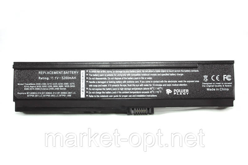 Акумулятор PowerPlant для ноутбуків ACER Aspire 3030 (BT.00603.010) 11.1V 5200mAh, фото 1
