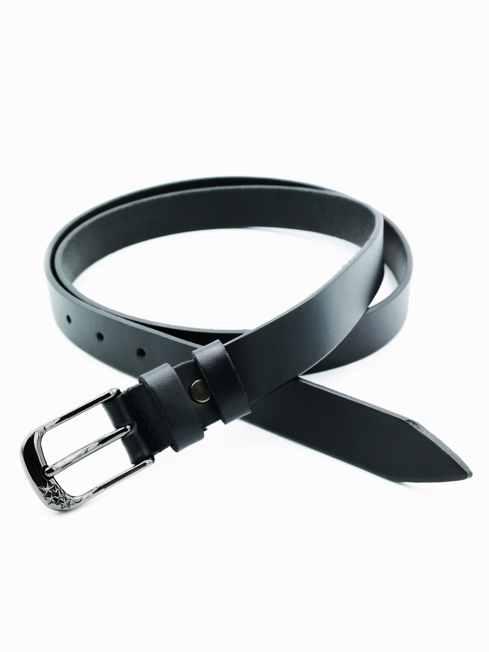 Жіночий шкіряний ремінь 2,3 х 105-125 см Weatro Чорний ua-23cmk-004, фото 1