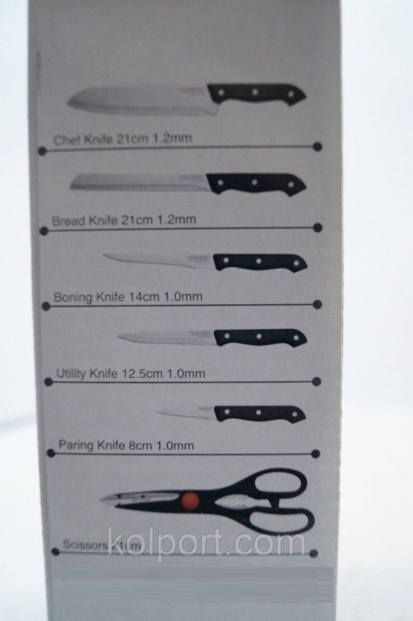 Кухонный набор ножей Kaizer Hoff 5+1, набор принадлежностей , кухоный набор, 6 предметов , качество - фото 3 - id-p343690726