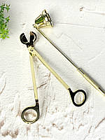 Набор 2в1: ножницы (триммер) и гаситель, аксессуары для свечей золото
