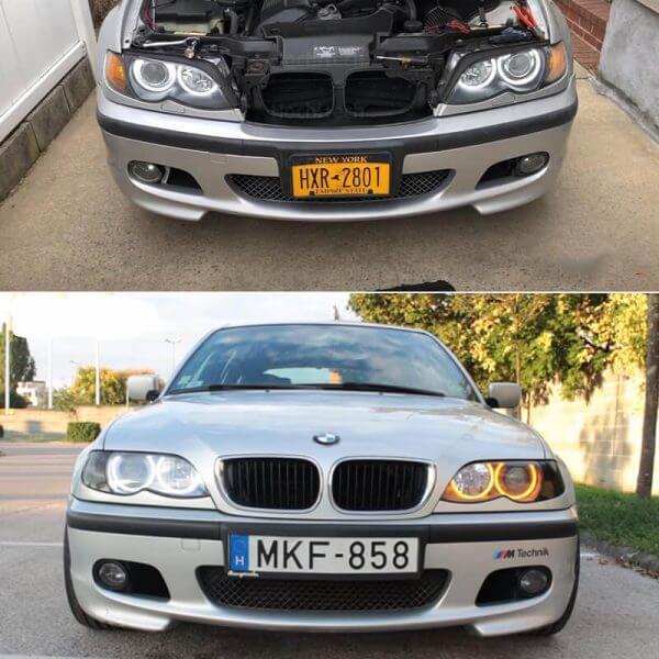 Ангелські очі bmw e46 CCFL, очі на БМВ Білі 2x131MM+2x146MM