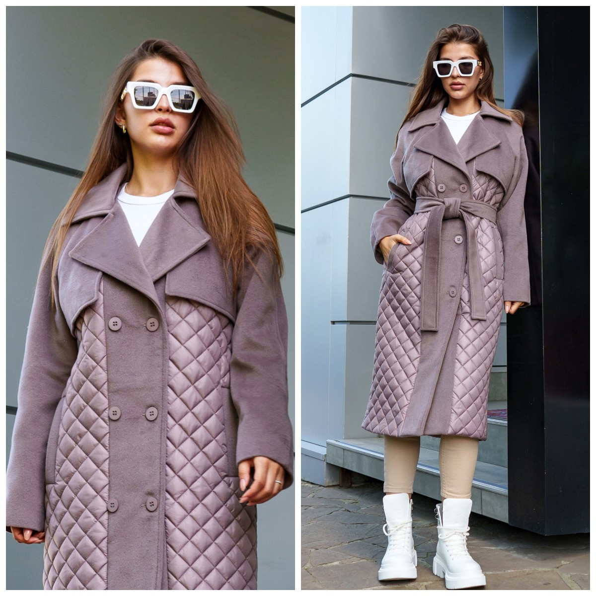 Жіноче демісезонне пальто ПВ-305 капучино, фото 1