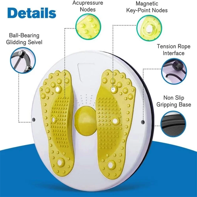 Тренажер-диск для схуднення талії й живота з масажем ступень LiveUP Жовтий