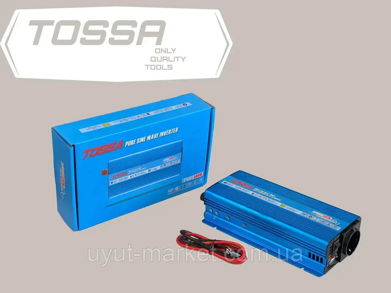 Інвертор 12-220V перетворювач напруги чистий синус 500W Tossa TAP500S, підходить для котла