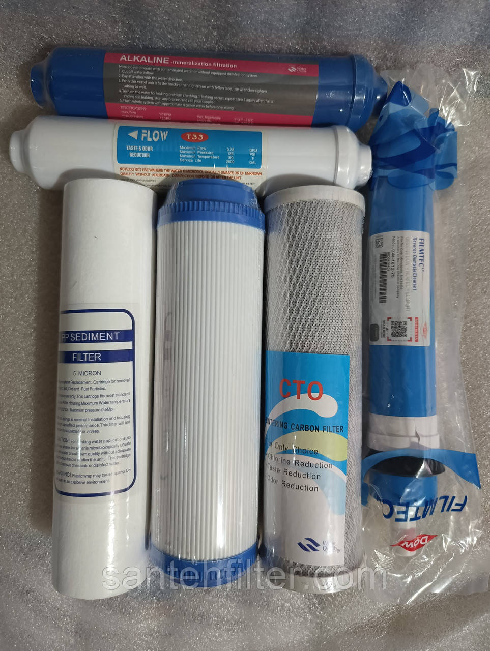 Набір картриджів до осмосу 6 ступенів з Filmtec мембраною стандарт 6ALFT75