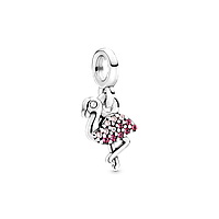 Серебряный Шарм для браслетов Пандора Ми "Мой розовый фламинго" 798982C01