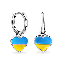 Серебряные серьги "С Украиной в сердце"
