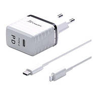 Зарядное устройство 220V Konfulon C32D+DC13 Кабель зарядка Type-C-Lightning (Apple)