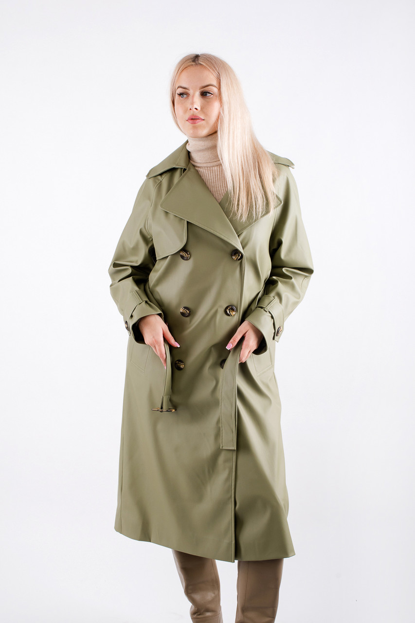Жіночий тренч з котону хакі 24953 (2000000114804), фото 1