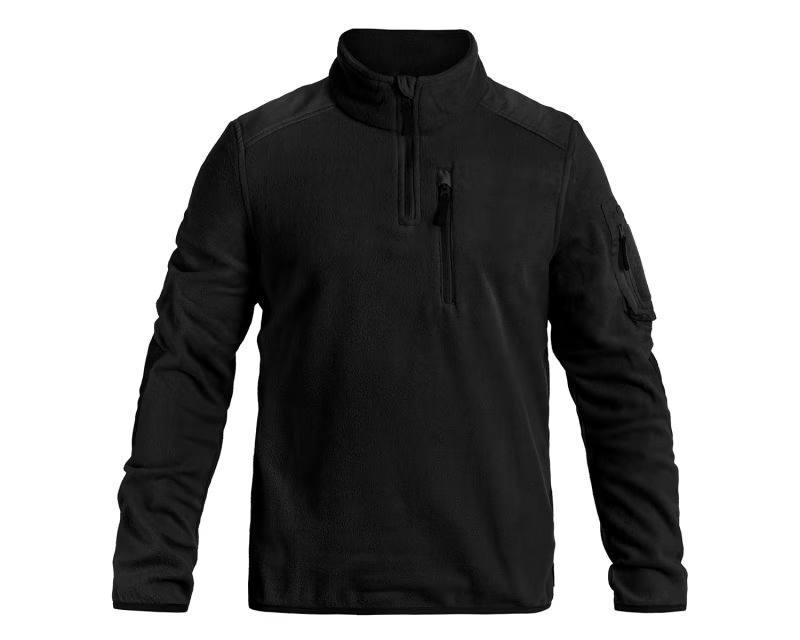Флісова кофта Brandit Fleece Troyer Ripstop - Black (Німеччина) (L)