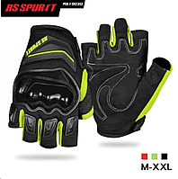Мото перчатки без пальцев RS SPURTT (size:L, черно-зеленые)