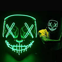Неонова LED маска Purge Mask Судна ніч, зелена, що світиться (з підсвіткою) Код:MS05