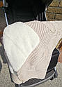 Дитячий в'язаний плед утеплений у коляску (ліжко), фото 2