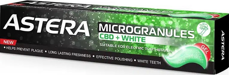 Зубна паста з мікрогранулами та каннабідіолом Aroma Astera Microgranules CBD + White 75 мл