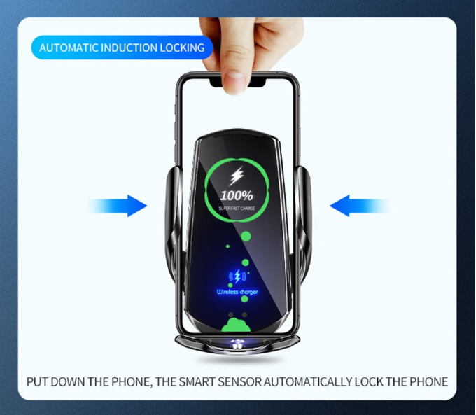 Q3 Автомобильное беспроводное зарядное устройство держатель телефона в авто с беспроводной зарядкой 15Вт - фото 6 - id-p1960230063