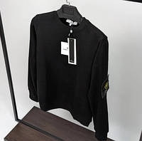 Stone Island чоловічий світшот чорний Стоун Айленд Котон светр брендовий модний кофта