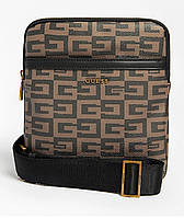 Сумка мужская Guess Escape logo mini crossbody коричневая Гесс кросс боди