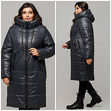Жіноча зимова куртка Соната графіт в розмірах 50-60