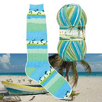 Нитки та пряжа для в'язання шкарпеткова напіввовна 75/25 Boho Desen NAKO Бохо Десен Нако  № 81926