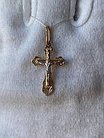 Золотой крестик для девушки или ребенка с белым золотом