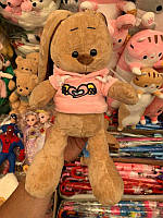 Мягкая игрушка Зайка в свитере Розовый 35 см