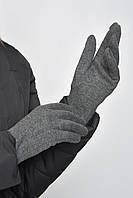 Перчатки женские на меху темно-серого цвета размер 7,5 165070M