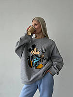 Женский свитшот НА ФЛИСЕ с принтом Микки Мауса ТУРЦИЯ ( Гарантированное качество )