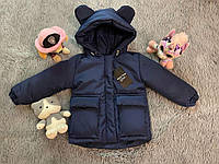 Куртка детская демисезонная для мальчика Винни Пух размер 1-4 года, цвет темно-синий