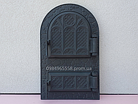 Дверцята топкова спарена арочна для печі та каміна чавунна Булат "Микулин" (330х530 мм.) чорна арт. 79