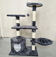 Игровой домик для кота с когтеточкой, домашний мягкий напольный комплекс для взрослых кошек 103х55.5х36 см