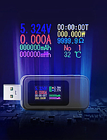 10 in 1 USB Tester Keweisi KWS-MX18L DC-4-30В, струм 0-6.5A, вимір ємності, вольтметр, вимірювання ємності, вольтиметр ЮСБ Тестер