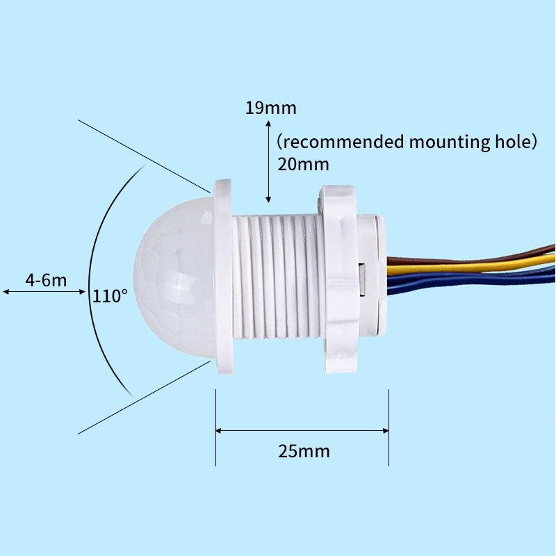 Датчик руху 220 вольтів, врізний білий інфрачервоний З РЕГУЛЮВАННЯМ і БЕЗ Датчик руху для лампи