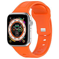 Силиконовый ремешок для Apple Watch ОРАНЖЕВЫЙ Ultra 7 SE 49 мм 45 44 42 мм спортивный браслет для apple